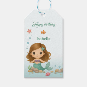 Simple cute little mermaid gift tags