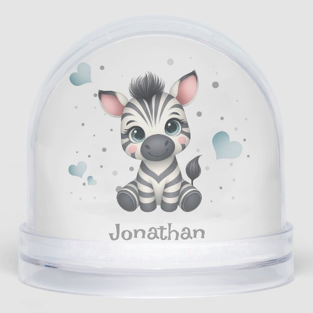 Simple cute little zebra snowglobe (Front)