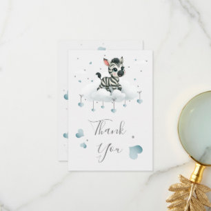 Simple cute little zebra thank you card