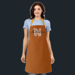 Simple cute Monogram Stylish letters brown white Apron<br><div class="desc">Stylish simple design for minimalism.</div>