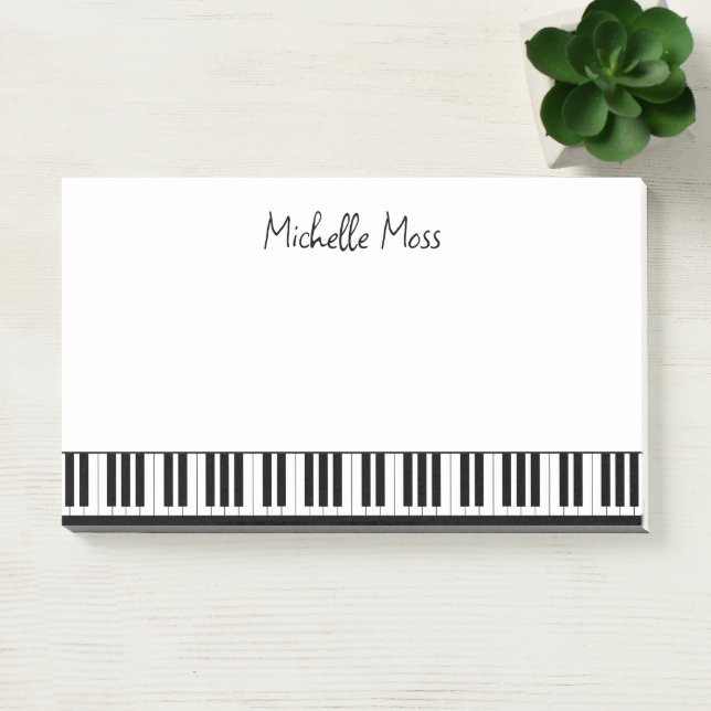 Simple Cute Musical Black White Piano Keyboard Post-it Notes (Office)