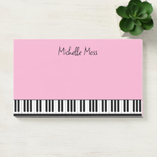 Simple Cute Musical Piano Keyboard Pink Post-it Notes