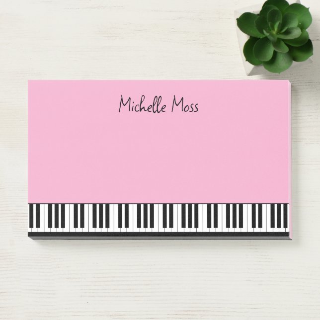 Simple Cute Musical Piano Keyboard Pink Post-it Notes (Office)