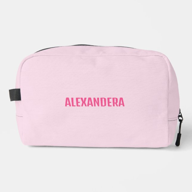 Simple Cute Name Blush Pink  Dopp Kit (Front)