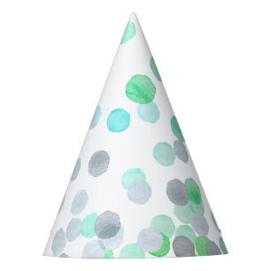 Simple Cute Pastel Geometric Polka Dot Watercolor Party Hat