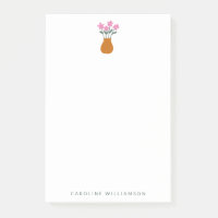 Simple Cute Pink Flower in Vase Personalised  