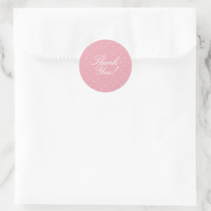 Simple Cute Pink Polka Dots Baby Shower Classic Round Sticker