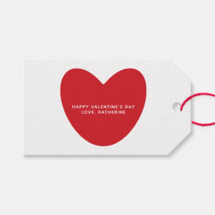 Simple cute red heart custom Valentine's Day Gift Tags