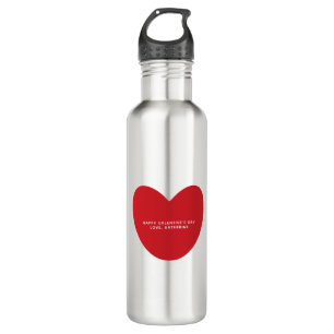 Simple cute red heart personalised Valentine's Day 710 Ml Water Bottle