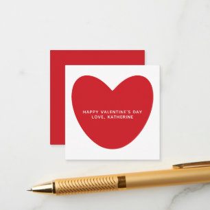 Simple cute red heart personalised Valentine's Day Enclosure Card