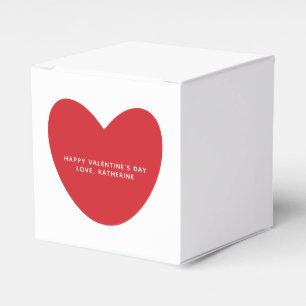 Simple cute red heart personalised Valentine's Day Favour Box