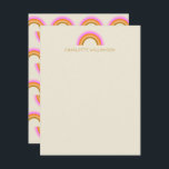 Simple Cute Retro Rainbow Personalised Stationery Card<br><div class="desc">Simple Cute Retro Rainbow Personalised Stationery Note Card</div>