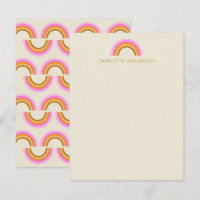 Simple Cute Retro Rainbow Personalised Stationery