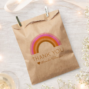 Simple Cute Retro Rainbow Personalised Thank You Favour Bags