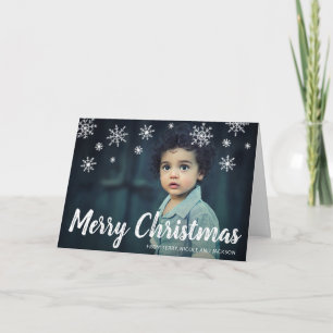 Simple Cute Snowflakes Modern Christmas Holiday Card
