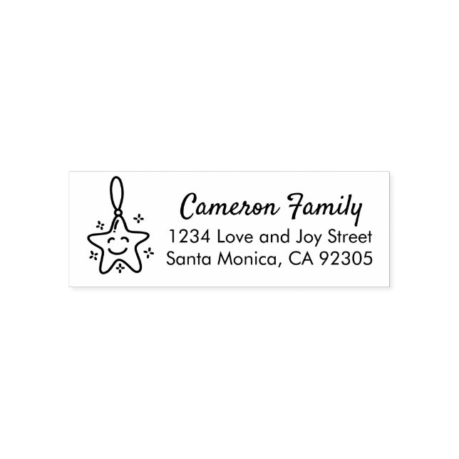 Simple Cute Star Return Address Self-inking Stamp (Design)