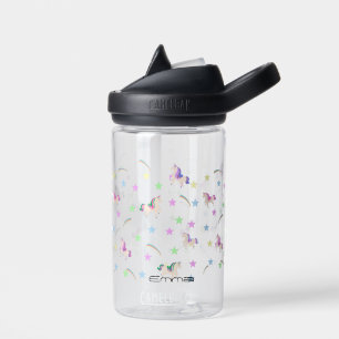 Simple Cute Unicorn rainbow seamless pattern Water Bottle