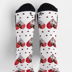 Simple Cute Valentine's Day Couple Photo Socks