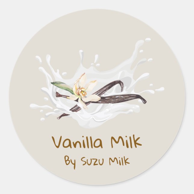 Simple Cute Vanilla Milk Label (Front)