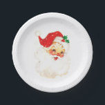 Simple Cute Vintage Santa Claus Christmas Paper Plate<br><div class="desc">Cute Christmas paper plate with a vintage Santa Claus. These holiday paper plates are sure to add a festive touch to your Christmas party or Christmas dinner.</div>