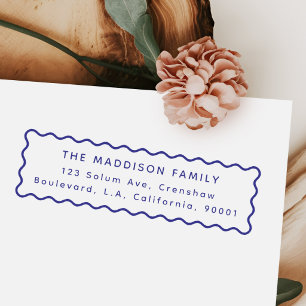 Simple Cute Wavy Border Name & Return Address Self-inking Stamp