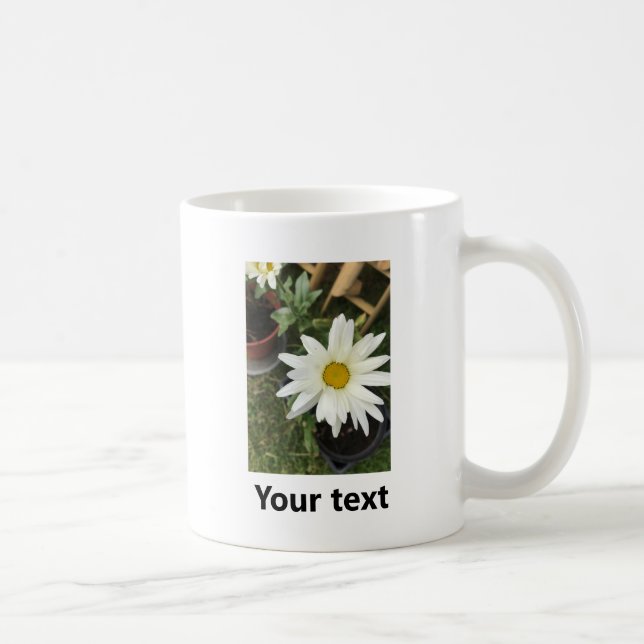 Simple Cute white custom Daisy Flower  Coffee Mug (Right)