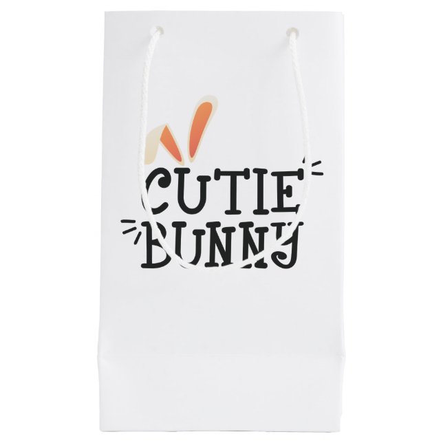 Simple Cutie Bunny Easter Typography | Gift Bag (Front)