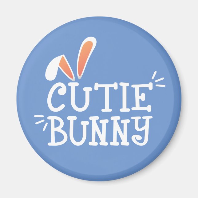Simple Cutie Bunny Easter Typography | Magnet (Front)