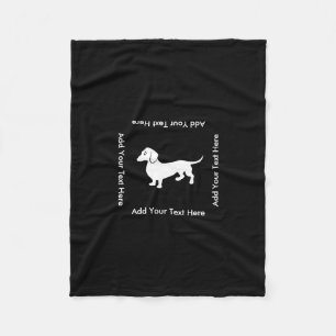 Simple Dachshund Customisable Fleece Blanket