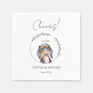 Simple Dachshund Dog Wedding Cocktail Napkins
