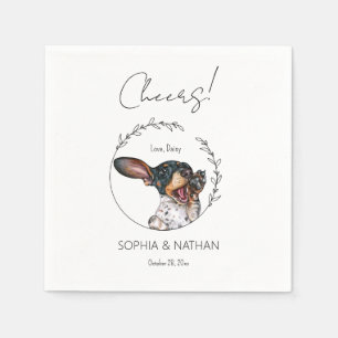 Simple Dachshund Dog Wedding Cocktail Napkins