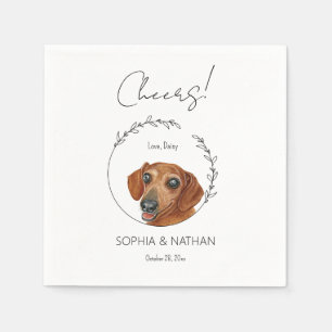 Simple Dachshund Dog Wedding Cocktail Napkins