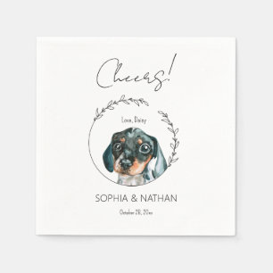 Simple Dachshund Dog Wedding Cocktail Napkins