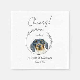 Simple Dachshund Dog Wedding Cocktail Napkins