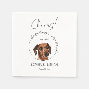 Simple Dachshund Dog Wedding Cocktail Napkins