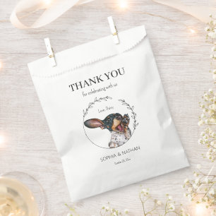 Simple Dachshund Dog Wedding Thank You Favour Bag
