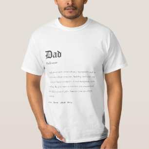 Simple Dad Dictionary Definition Personalised Gift T-Shirt