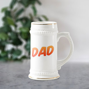 Simple Dad Orange and White Big Beer Stein