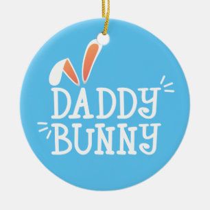 Simple Daddy Bunny Easter Typography   Ornament