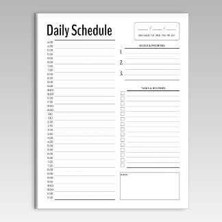 Simple Daily Schedule Notepad