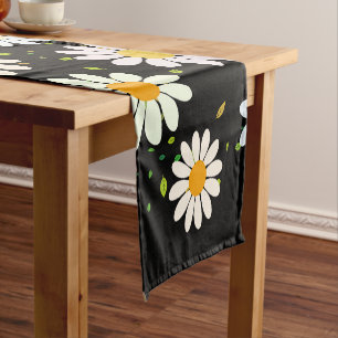 Simple Daisy Flowers Floral Pattern trendy Girly  Short Table Runner