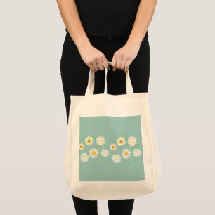 Simple Daisy Flowers Floral Pattern trendy Girly  Tote Bag