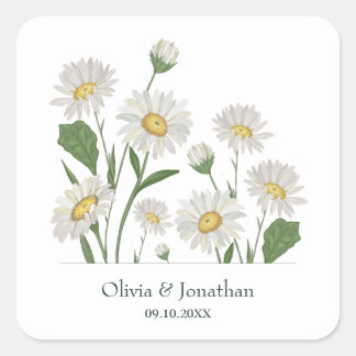 Simple Daisy Wild Garden Square Sticker