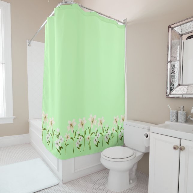 Simple daisy wildflowers bouquet floral wedding shower curtain (In Situ)