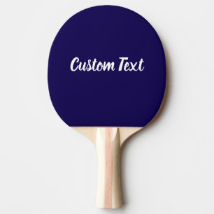 Simple Dark Blue and White Script Text Template Ping Pong Paddle