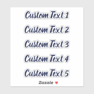 Simple Dark Blue Cursive Script 5 Lines of Text