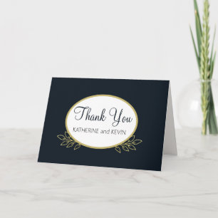 Simple Dark Blue  Thank You Card