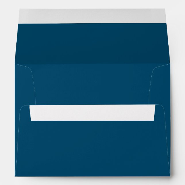 Simple Dark Blue Wedding Invitation Envelope (Back (Bottom))