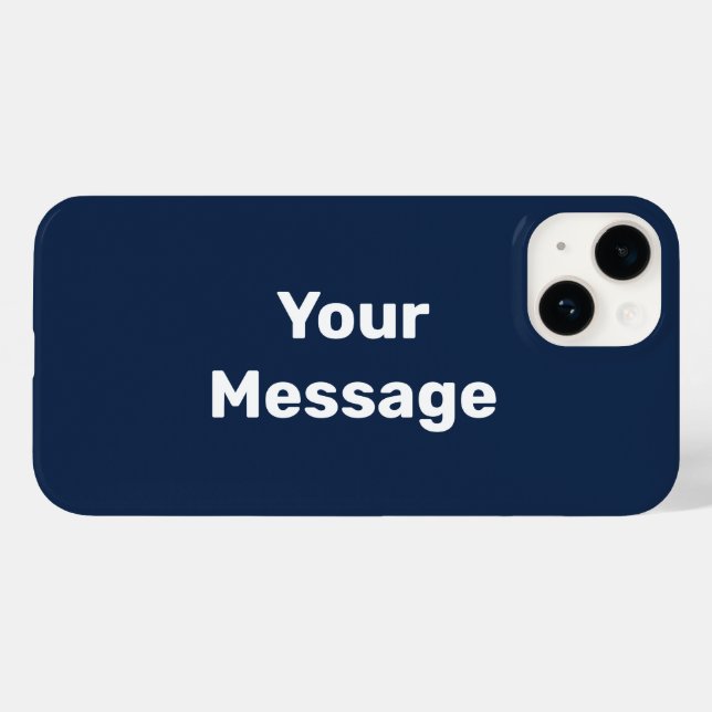 Simple Dark Blue with White Text Template Case-Mate iPhone Case (Back (Horizontal))