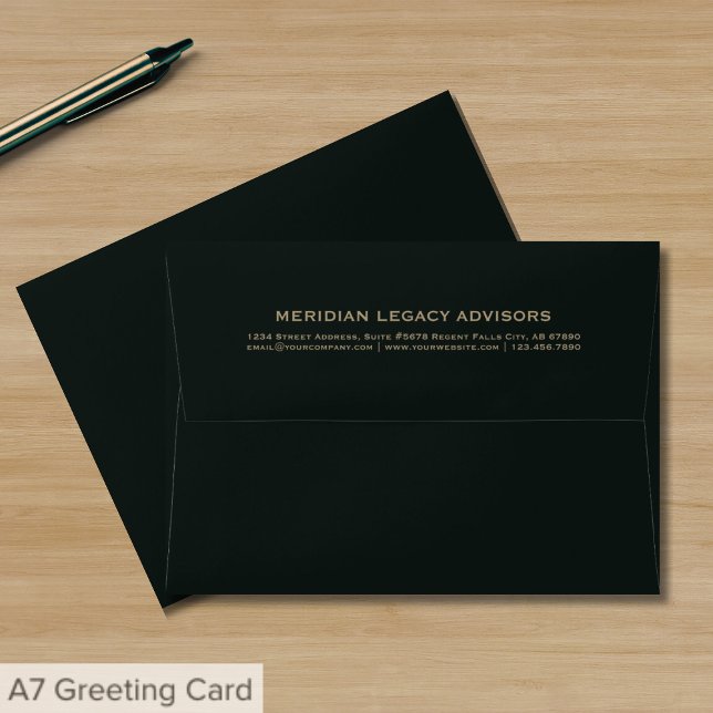 Simple Dark Green and Gold Typographic Envelope (Creator Uploaded)